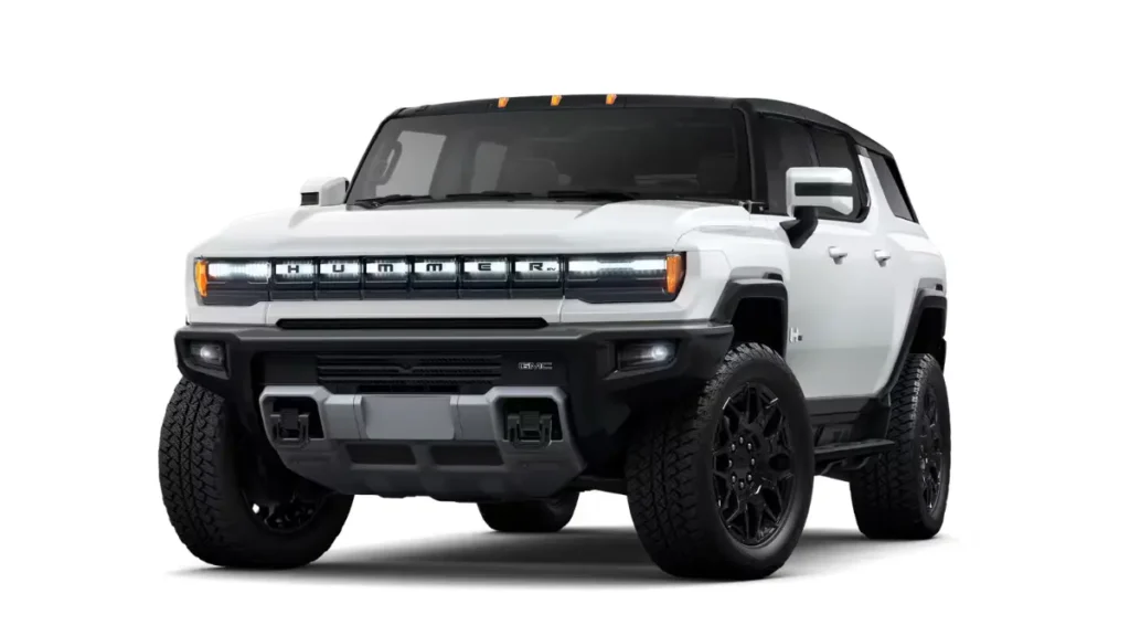 2025 GMC Hummer EV SUV front view in desert terrain